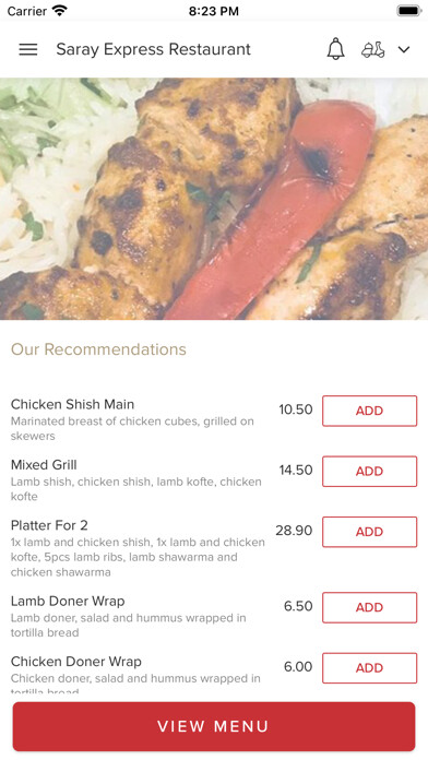 Emulate iPhone app Saray Express Restaurant using MyAndroid Emulate iPhone app Saray Express Restaurant using MyAndroid
