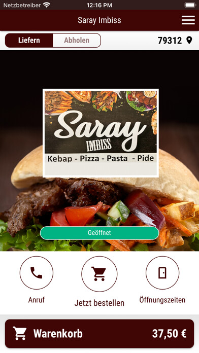 Emulate iPhone app Saray Imbiss using MyAndroid