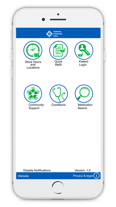 Emulate iPhone app Saskatoon Community Pharmacy using MyAndroid Emulate iPhone app Saskatoon Community Pharmacy using MyAndroid