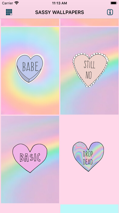 Emulate iPhone app Sassy Stickers & Wallpapers using MyAndroid
