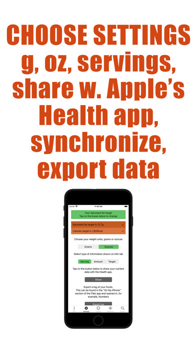 Emulate iPhone app Saturated Fat Counter Tracker using MyAndroid