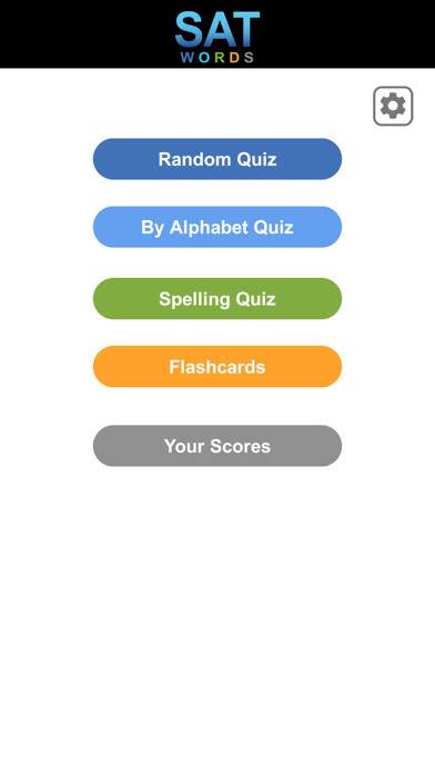 Emulate iPhone app SAT Words Quiz using MyAndroid