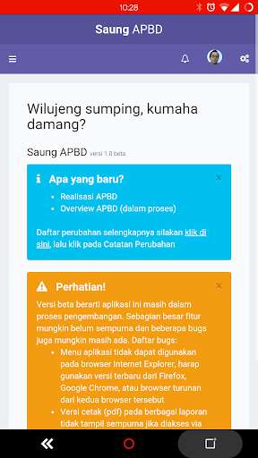 Run android online APK Saung APBD from MyAndroid or emulate Saung APBD using MyAndroid