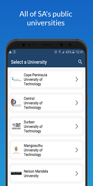 Run android online APK SA Universities from MyAndroid or emulate SA Universities using MyAndroid