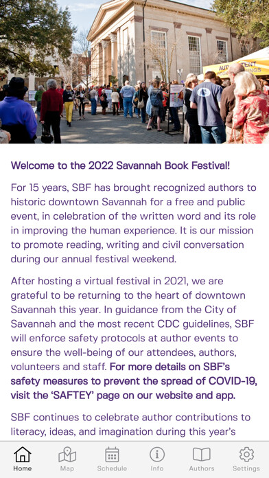 Emulate iPhone app Savannah Book Festival using MyAndroid