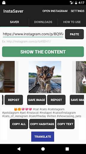 Run android online APK Saver Reposter for instagram from MyAndroid or emulate Saver Reposter for instagram using MyAndroid