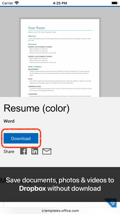 Emulate iPhone app Save to Dropbox for Safari using MyAndroid
