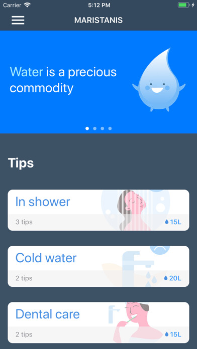 Emulate iPhone app Save Water - MARISTANIS using MyAndroid