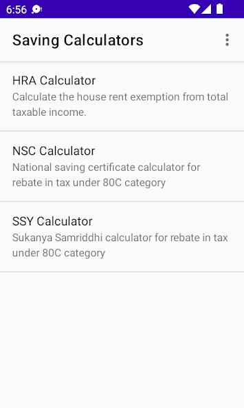 Run android online APK Saving Calculators - HRA, SSY from MyAndroid or emulate Saving Calculators - HRA, SSY using MyAndroid