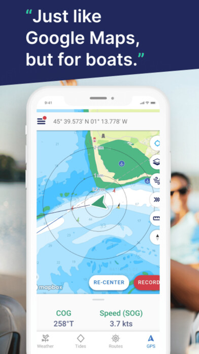 Emulate iPhone app savvy navvy: Boat Navigation using MyAndroid
