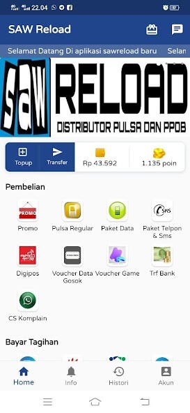 Run android online APK Sawreload Pulsa PPOB Murah from MyAndroid or emulate Sawreload Pulsa PPOB Murah using MyAndroid Run android online APK Sawreload Pulsa PPOB Murah from MyAndroid or emulate Sawreload Pulsa PPOB Murah using MyAndroid
