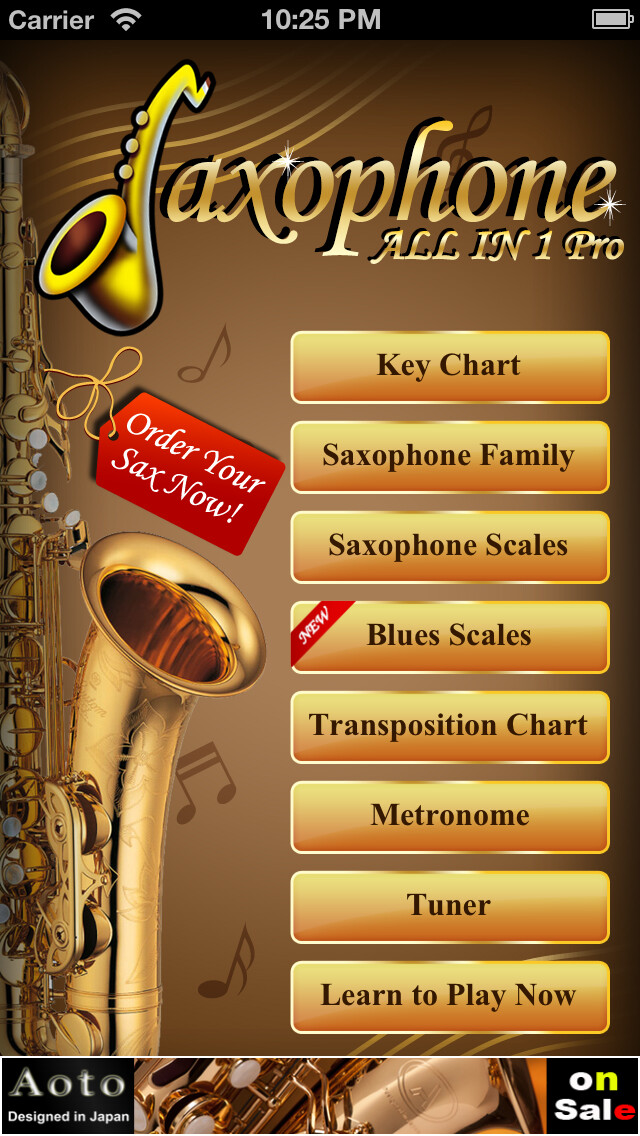 Emulate iPhone app Saxophone All-in-one Pro using MyAndroid