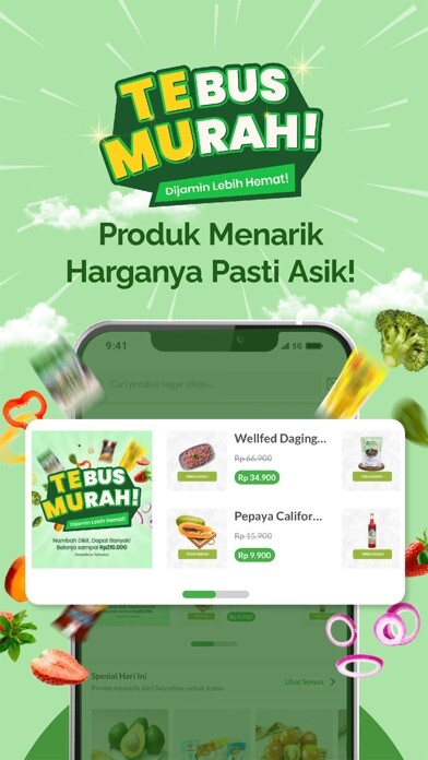 Emulate iPhone app Sayurbox - Grocery Jadi Mudah using MyAndroid