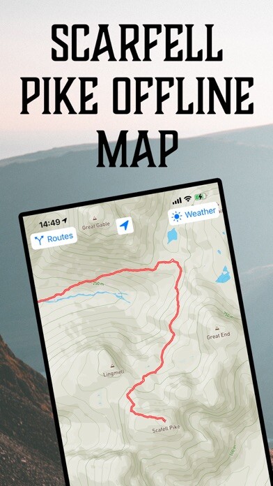 Emulate iPhone app Scafell Pike Offline Map using MyAndroid