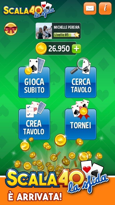 Emulate iPhone app Scala 40: la sfida! using MyAndroid