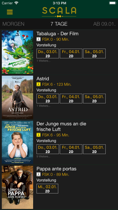 Emulate iPhone app Scala Filmtheater Warendorf using MyAndroid Emulate iPhone app Scala Filmtheater Warendorf using MyAndroid
