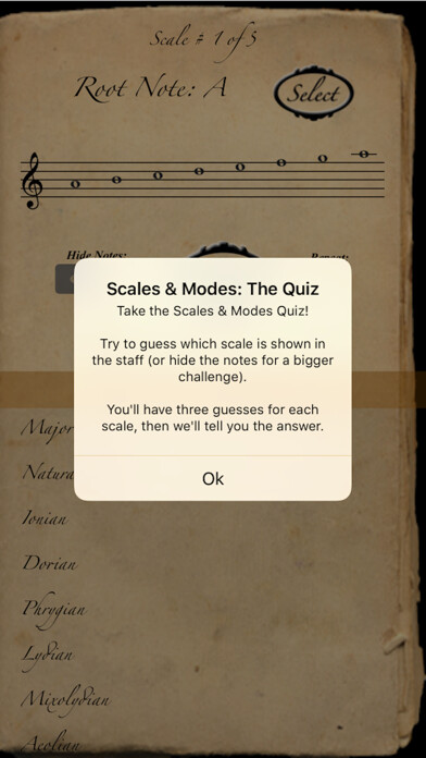 Emulate iPhone app Scales & Modes: The Quiz using MyAndroid Emulate iPhone app Scales & Modes: The Quiz using MyAndroid