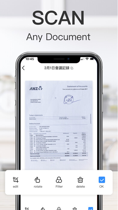 Emulate iPhone app ScanAny-PDF Scanner App using MyAndroid