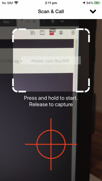 Emulate iPhone app Scan & Call using MyAndroid