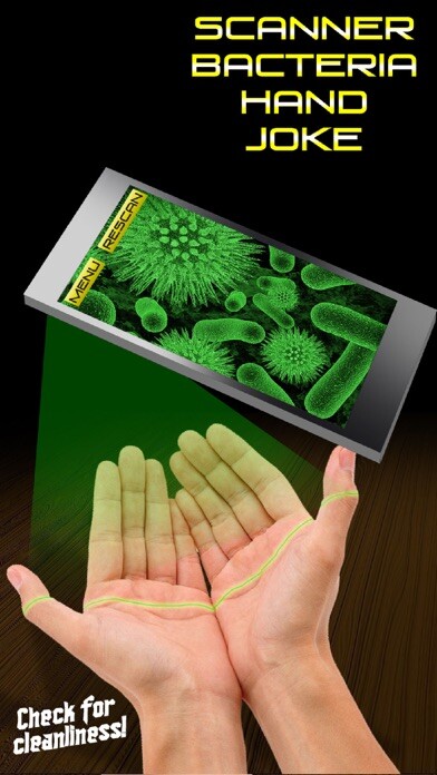 Emulate iPhone app Scanner Bacteria Hand Joke using MyAndroid