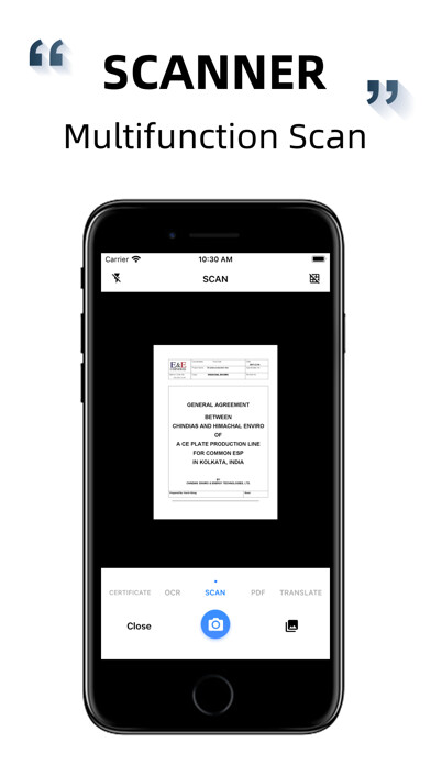 Emulate iPhone app Scanner: Document Scan App using MyAndroid