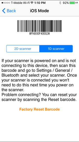 Emulate iPhone app ScannerSettings using MyAndroid Emulate iPhone app ScannerSettings using MyAndroid