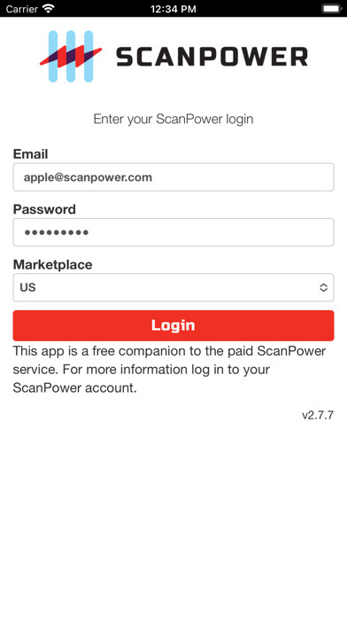 Emulate iPhone app ScanPower Mobile using MyAndroid