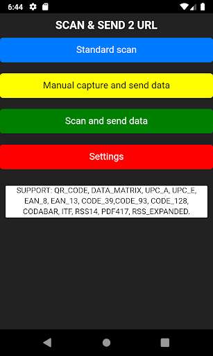 Run android online APK Scan & Send 2 URL from MyAndroid or emulate Scan & Send 2 URL using MyAndroid