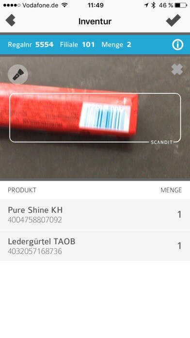 Emulate iPhone app ScanTouch using MyAndroid