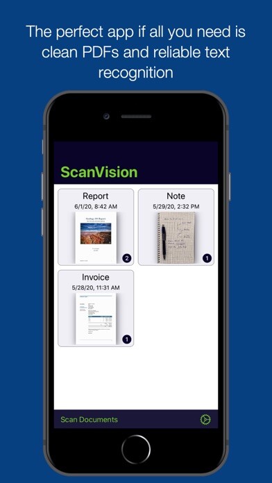 Emulate iPhone app ScanVision PDF scanner using MyAndroid