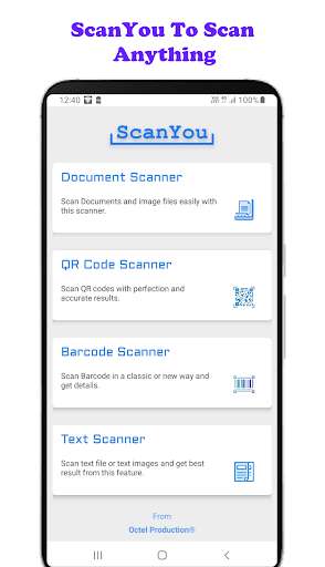 Run android online APK ScanYou - Scan documents, Qr code, Bar code, Text from MyAndroid or emulate ScanYou - Scan documents, Qr code, Bar code, Text using MyAndroid