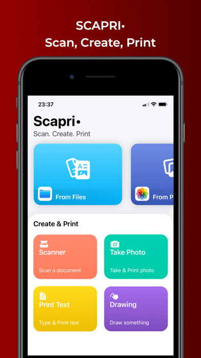Emulate iPhone app Scapri Scan & Print using MyAndroid