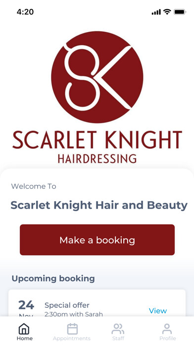 Emulate iPhone app Scarlet Knight Hair and Beauty using MyAndroid