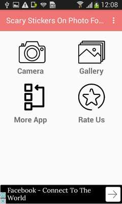 Emulate Android APK Scary Stickers On Photo For Halloween Horror Looks