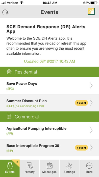 Emulate iPhone app SCE DR Alerts using MyAndroid
