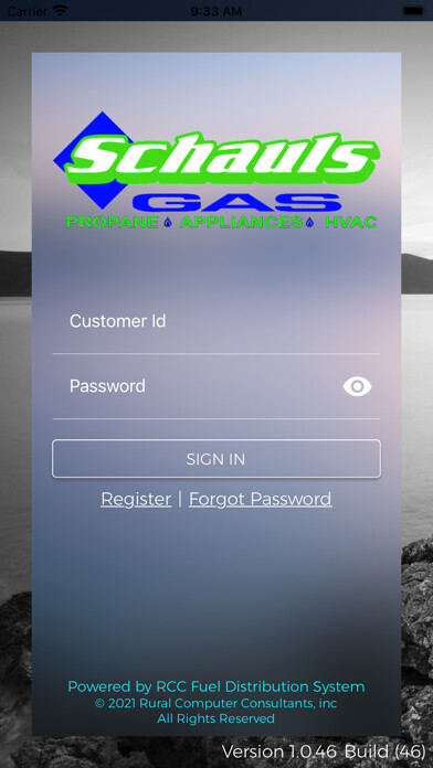Emulate iPhone app Schauls Gas Inc. using MyAndroid