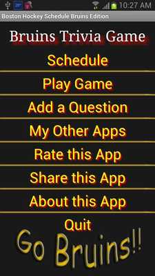 Emulate Android APK Schedule for Boston Bruins Fans and Trivia Game Emulate Android APK Schedule for Boston Bruins Fans and Trivia Game