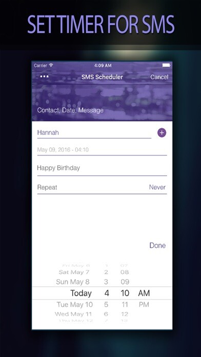 Emulate iPhone app Schedule My Message - Auto Sms Sender Any Time using MyAndroid