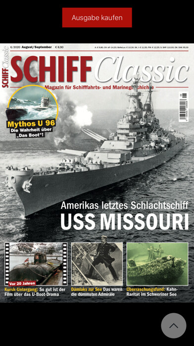 Emulate iPhone app Schiff Classic Magazin using MyAndroid