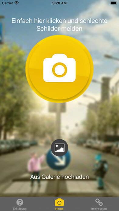Emulate iPhone app Schilder Melde-App using MyAndroid