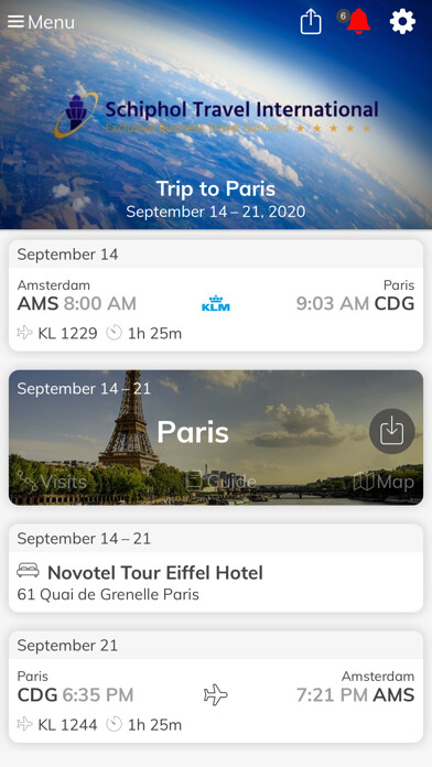 Emulate iPhone app Schiphol Travel International using MyAndroid