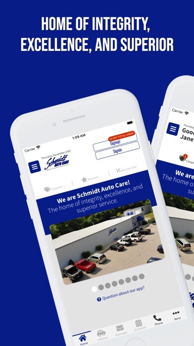 Emulate iPhone app Schmidt Auto Care using MyAndroid