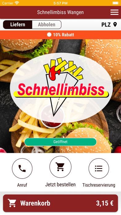 Emulate iPhone app Schnellimbiss Wangen using MyAndroid Emulate iPhone app Schnellimbiss Wangen using MyAndroid