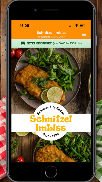 Emulate iPhone app Schnitzel Imbiss Baden using MyAndroid Emulate iPhone app Schnitzel Imbiss Baden using MyAndroid