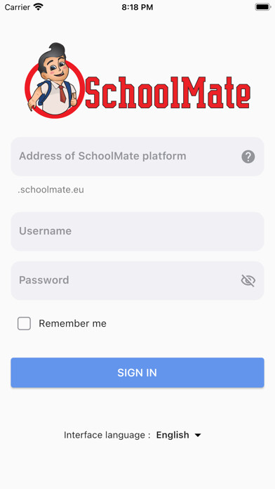 Emulate iPhone app SchoolMate using MyAndroid