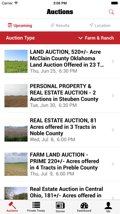 Emulate iPhone app Schrader Auction using MyAndroid