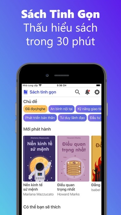Emulate iPhone app Sách Tinh Gọn using MyAndroid