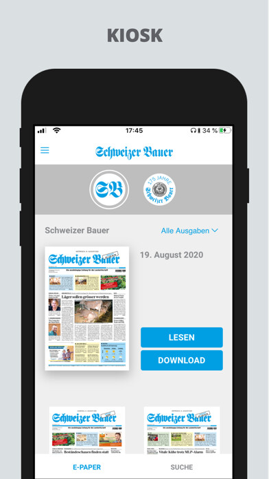 Emulate iPhone app Schweizer Bauer using MyAndroid