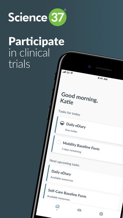 Emulate iPhone app Science 37 Clinical Research using MyAndroid