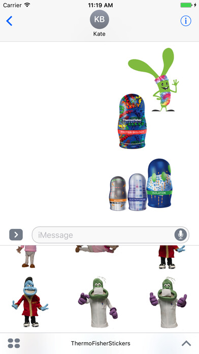 Emulate iPhone app Scientific Stickers using MyAndroid